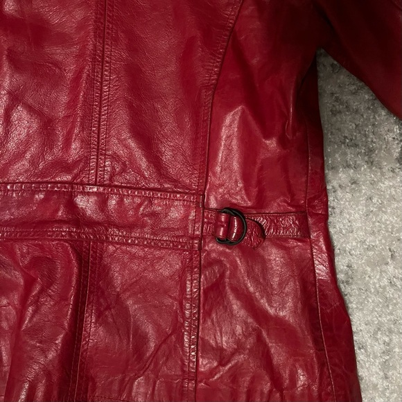Red leather jacket size S - Picture 8 of 11